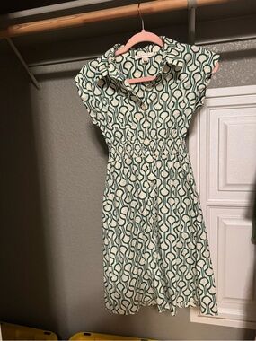Marshalls Green & Cream Geometric Shirtdress